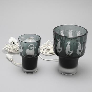 Two late 20th century table lamps by Hans-Ove Sandberg for Kosta.