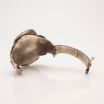 Bracelet, silver set with turquoise.