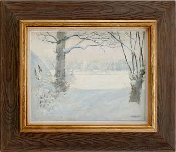 ROBERT HÖGFELDT, olja på pannå. Sign.