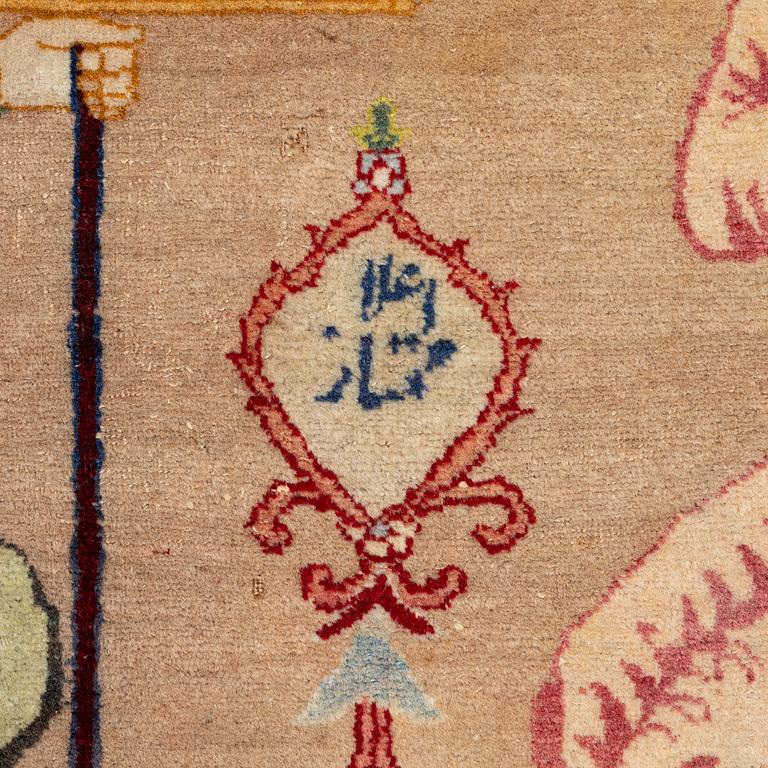 An antique pictoral Tabriz, Northwestern Persia, c. 218 x 148 cm.