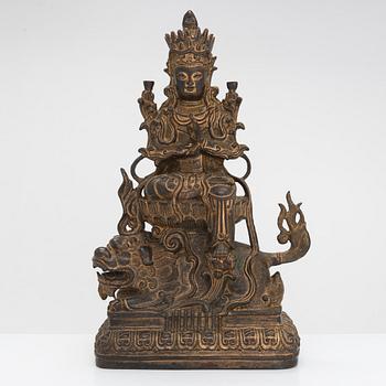 A Chinese Ming style bronze Buddha, second half of the 20th century.