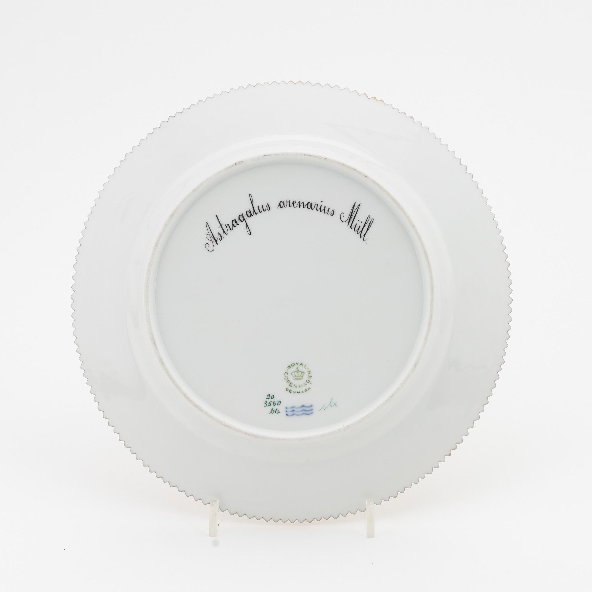 A 'Flora Danica' plate, Royal Copenhagen, Denmark, 1950-84.