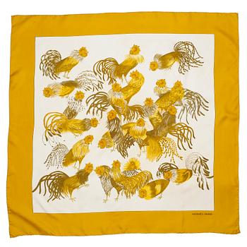 348. HERMÈS, a silk scarf, "Jeune Coqs".