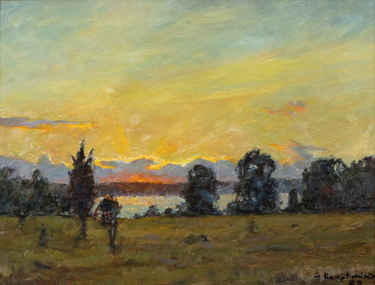 Gottfrid Kallstenius, Solnedgång över Vivassen från Nyslätt, Källvik.