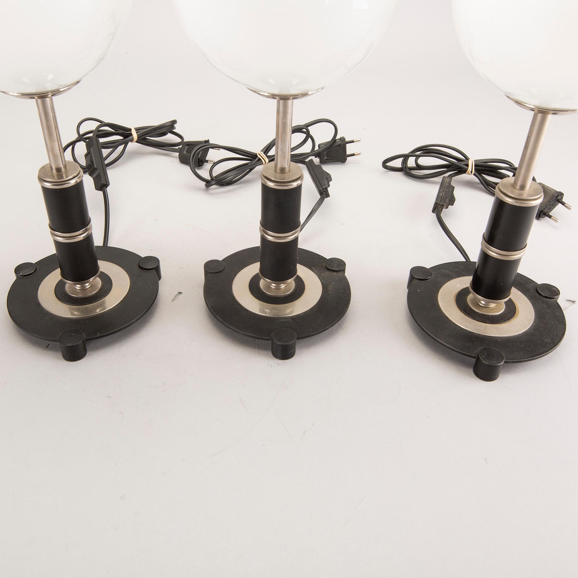 Table lamps, 3 pcs, 1900s.