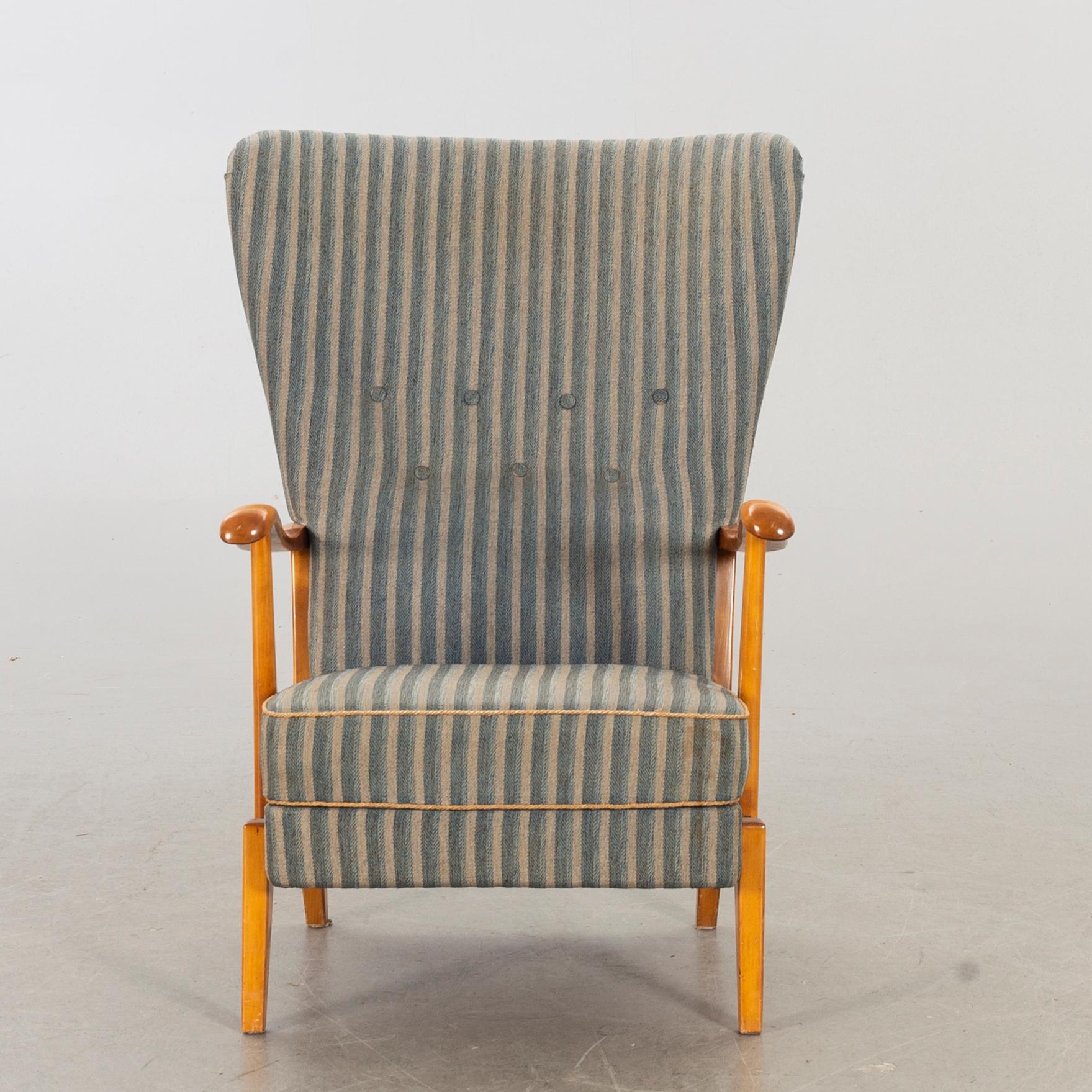 FÅTÖLJ, märkt Record Bollnäs, 1940/50-tal.