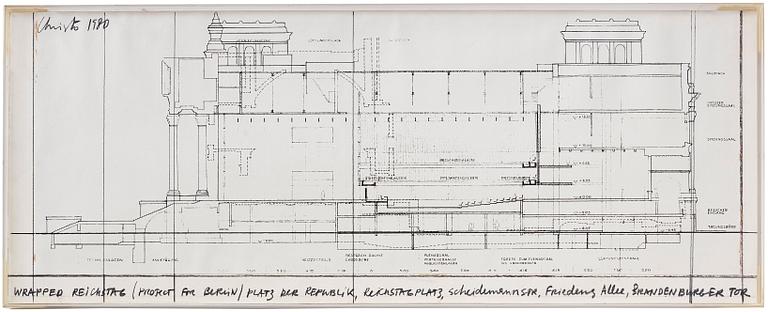 Christo & Jeanne-Claude, "Wrapped Reichstag (Project for Berlin)".