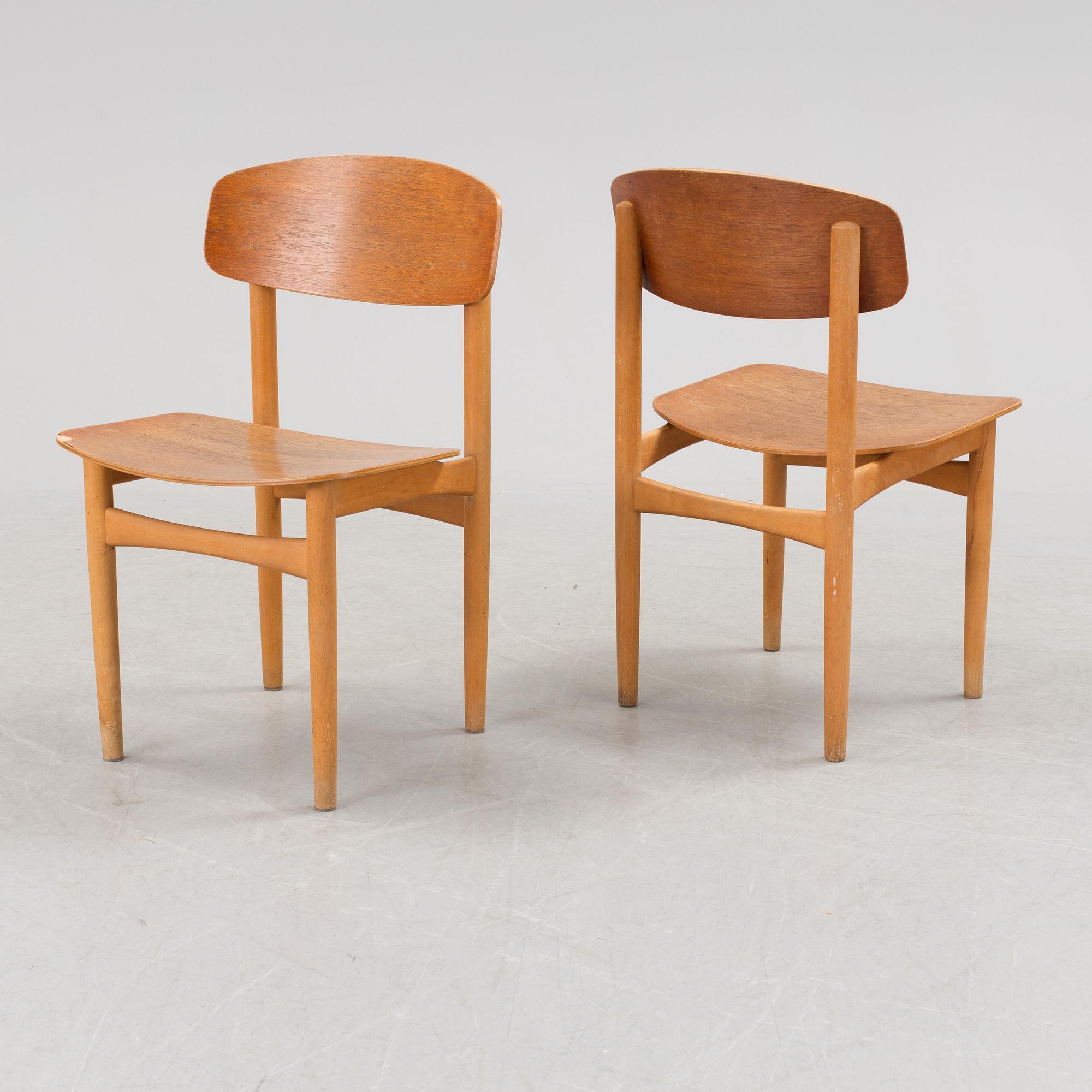 A set of six of model 122 chairs by Børge Mogensen, Denmark.