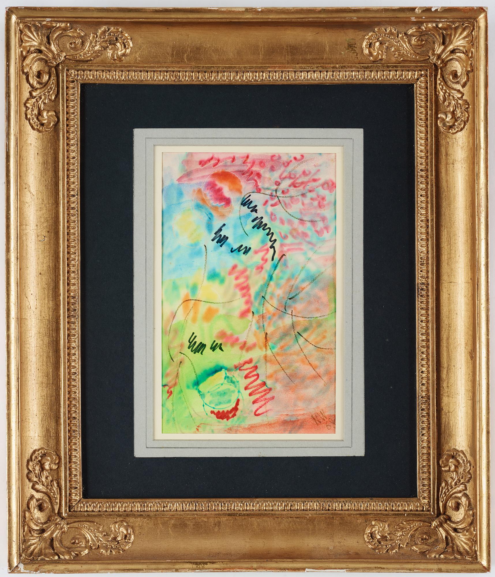 NELL WALDEN, mixed media, signed and dated-68.