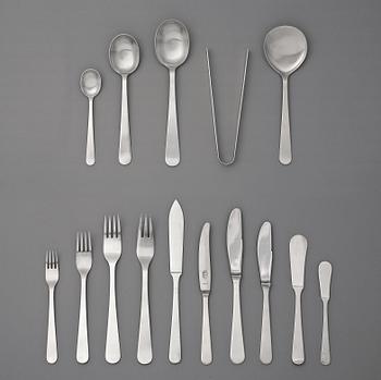 91. Wiwen Nilsson, a set of 142 pieces of sterling and stainless steel flatware, Lund 1938-1965.