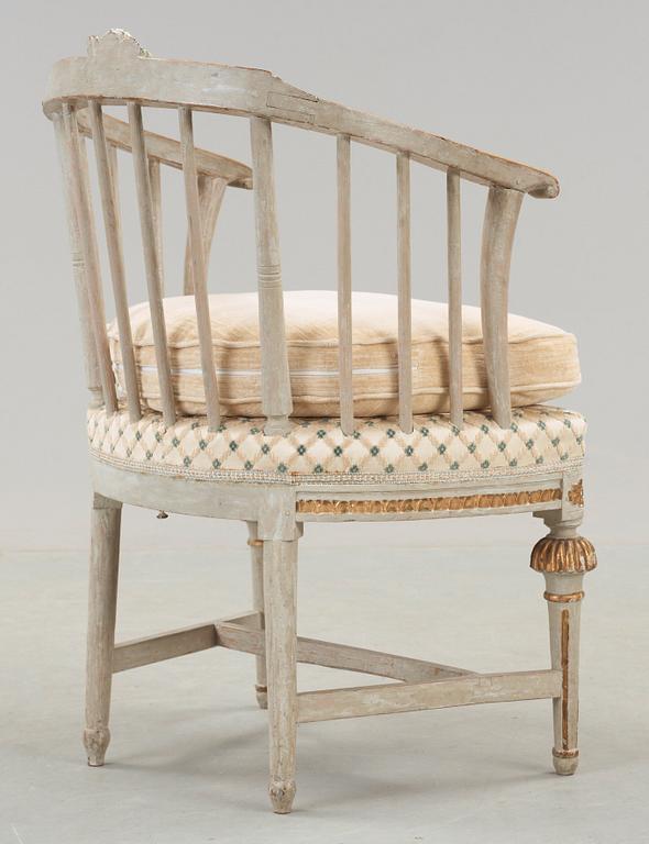 A Gustavian 18th century armchair by O Eriksson, Lindome.