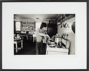 Ken Regan, "Keith Richards making breakfast, Montauk, NY",  1975.