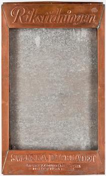 LÖPSEDELSSKYLT, koppar, Svenska dagbladet, 1930/40-tal.