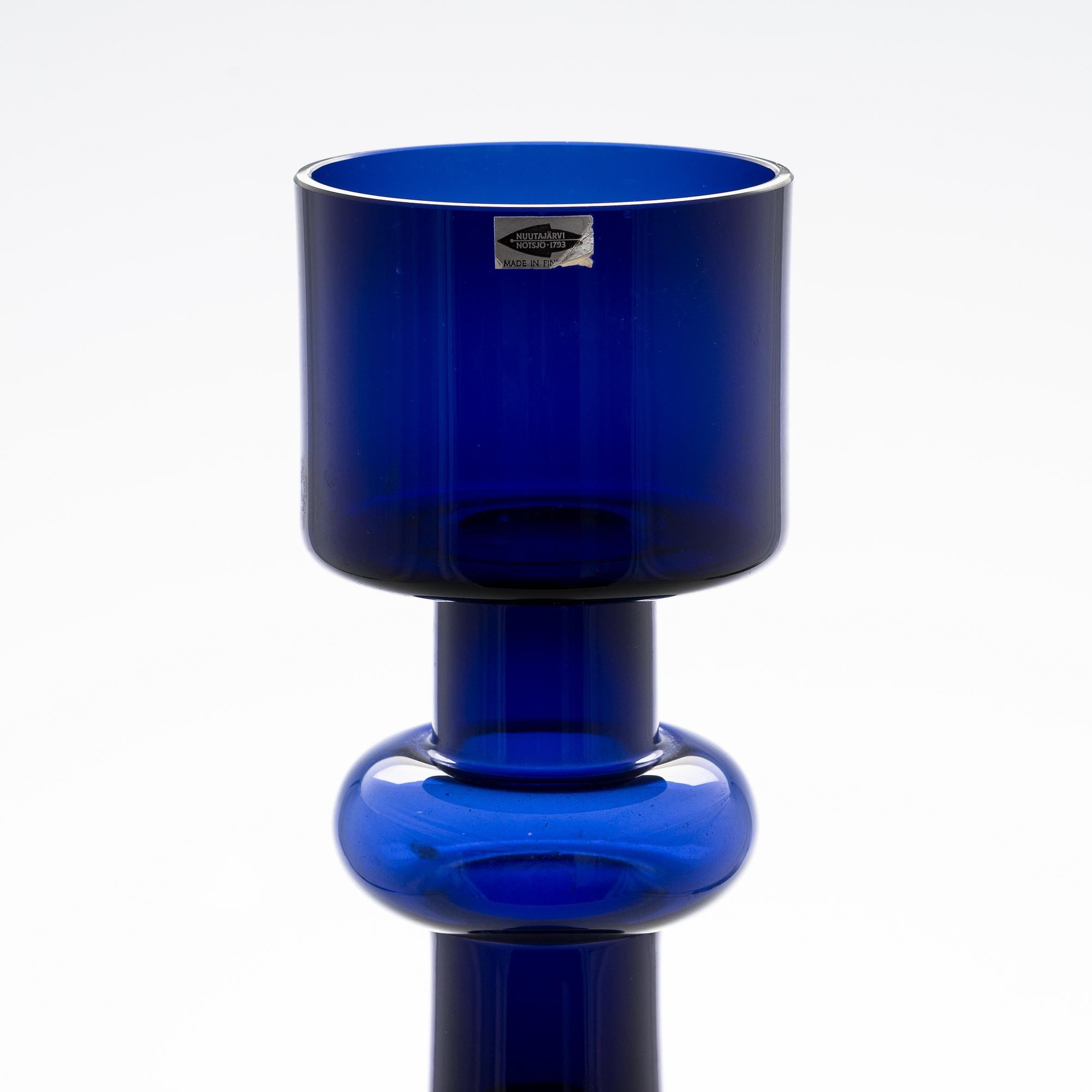 Oiva Toikka, A 'Lighthouse' glass vase/candlestick, signed Nuutajärvi Notsjö.