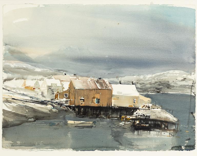 Lars Lerin, "Vintermorgon, Skutvik, Nordland".