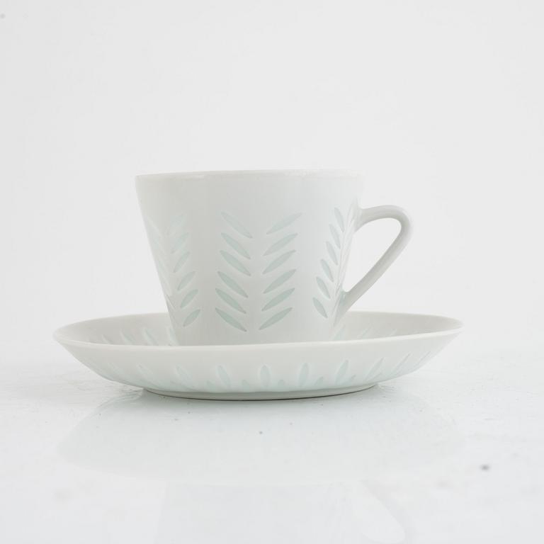 Friedl Holzer-Kjellberg, Arabia, kaffeservis, risporslin, 14 delar, signerat i godset F.H.Kj Arabia.