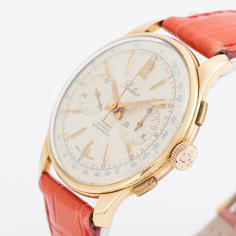 Portex, wristwatch, 18K gold, chronograph, 38 mm.