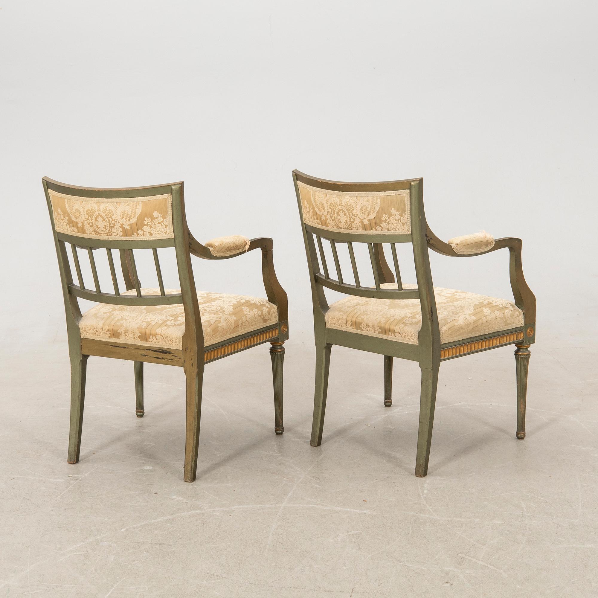 Salon group 3 pcs Gustavian style first half of the 20th century.