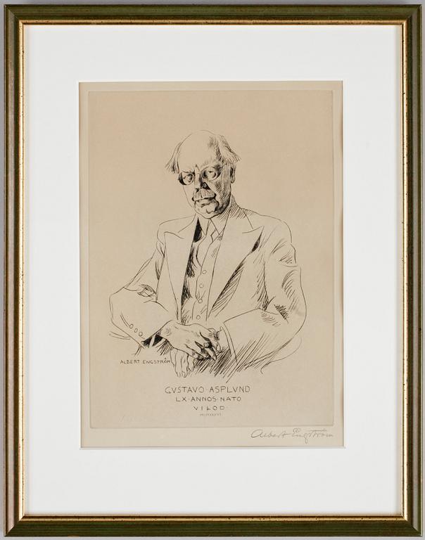 ALBERT ENGSTRÖM, gravyrer, 3 st, sign.