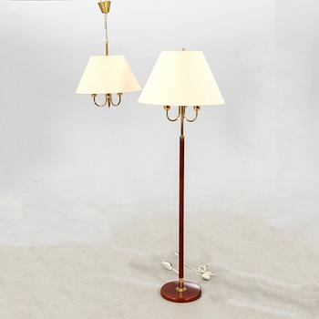 Karin Mobring and Tomas Jelinek floor lamp and ceiling lamp "Stockholm" for IKEA, late 20th century.