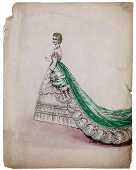 MODEPLANSCHER, 14 st, bla Ernest Leduc, 21 rue des Acacias, Montmartre, Paris 1800-talets andra hälft.