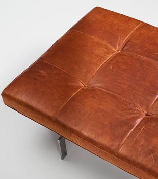 Poul Kjaerholm, A 'PK-80' steel and brown leather daybed, E Kold Christensen, Denmark 1960s.