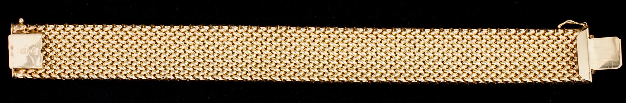 ARMBAND, 14K guld, Italien, importstämplar Faber Art. Vikt 40,7 g.
