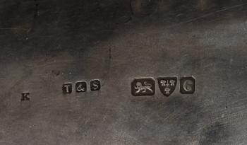 PARTI SILVER, 4 delar, England. 1800-tal. Total vikt ca 518 g.