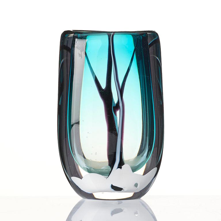 Vicke Lindstrand, a "Vinter" (Winter) glass vase, Kosta, Sweden, 1950s-60s.