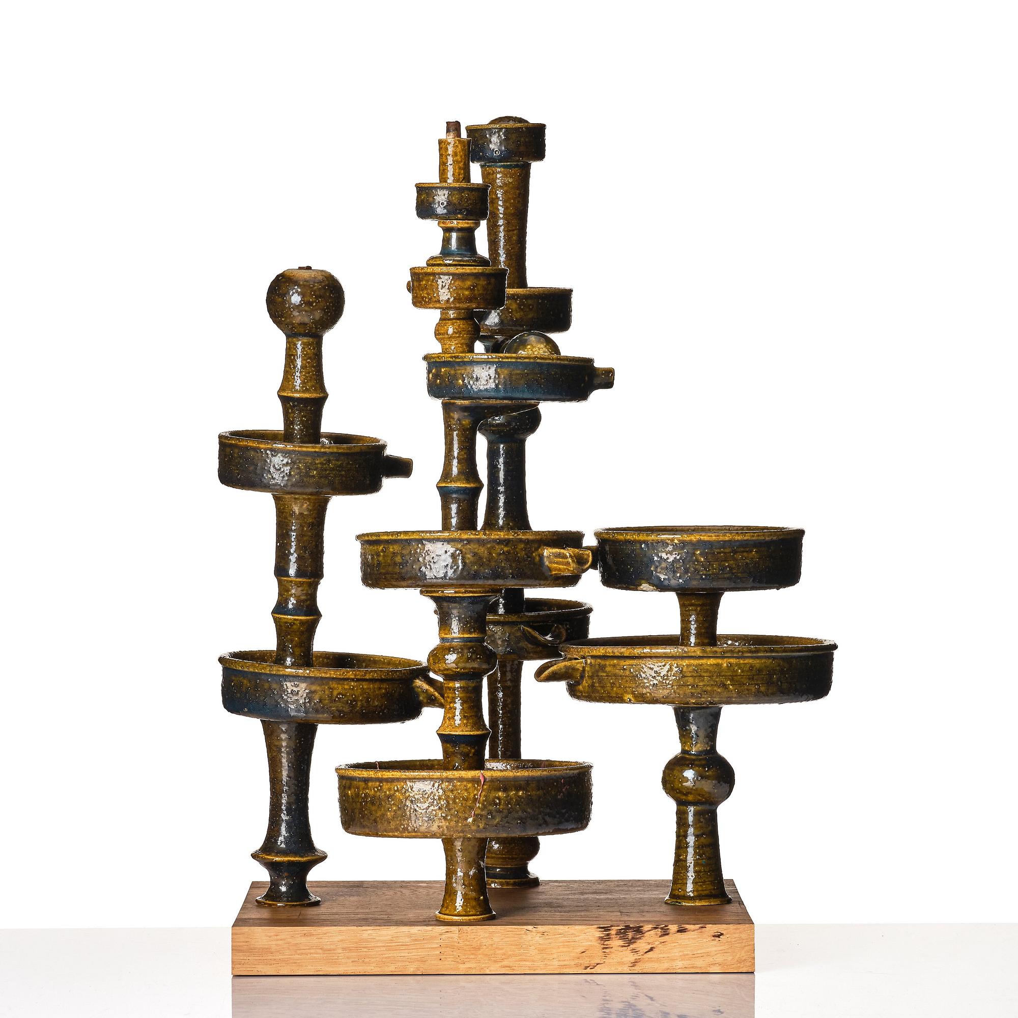 Stig Lindberg, a stoneware sculpture, "Fountain", a prototype of the Fountain at Umeå City Hall, Gustavsberg studio, 1950-60s.