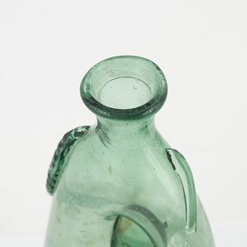 A glass bottle, 18th/19th century.