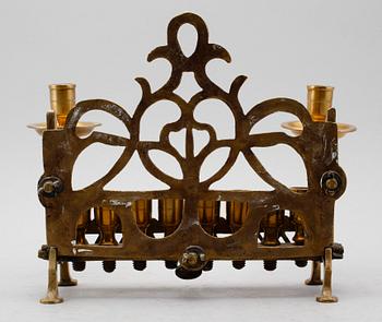 LJUSSTAKE, mässing, Judaica, sannolikt 1800-tal.