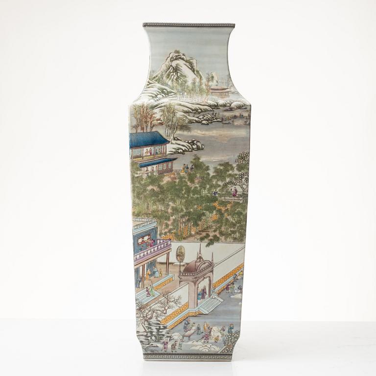 A large Chinese porcelain vase, modern.