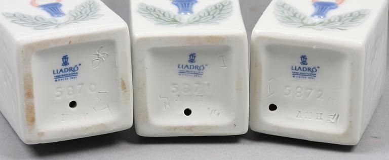 FIGURINER, 3 st, porslin, Lladro, tillverkningsår 1992-1994.