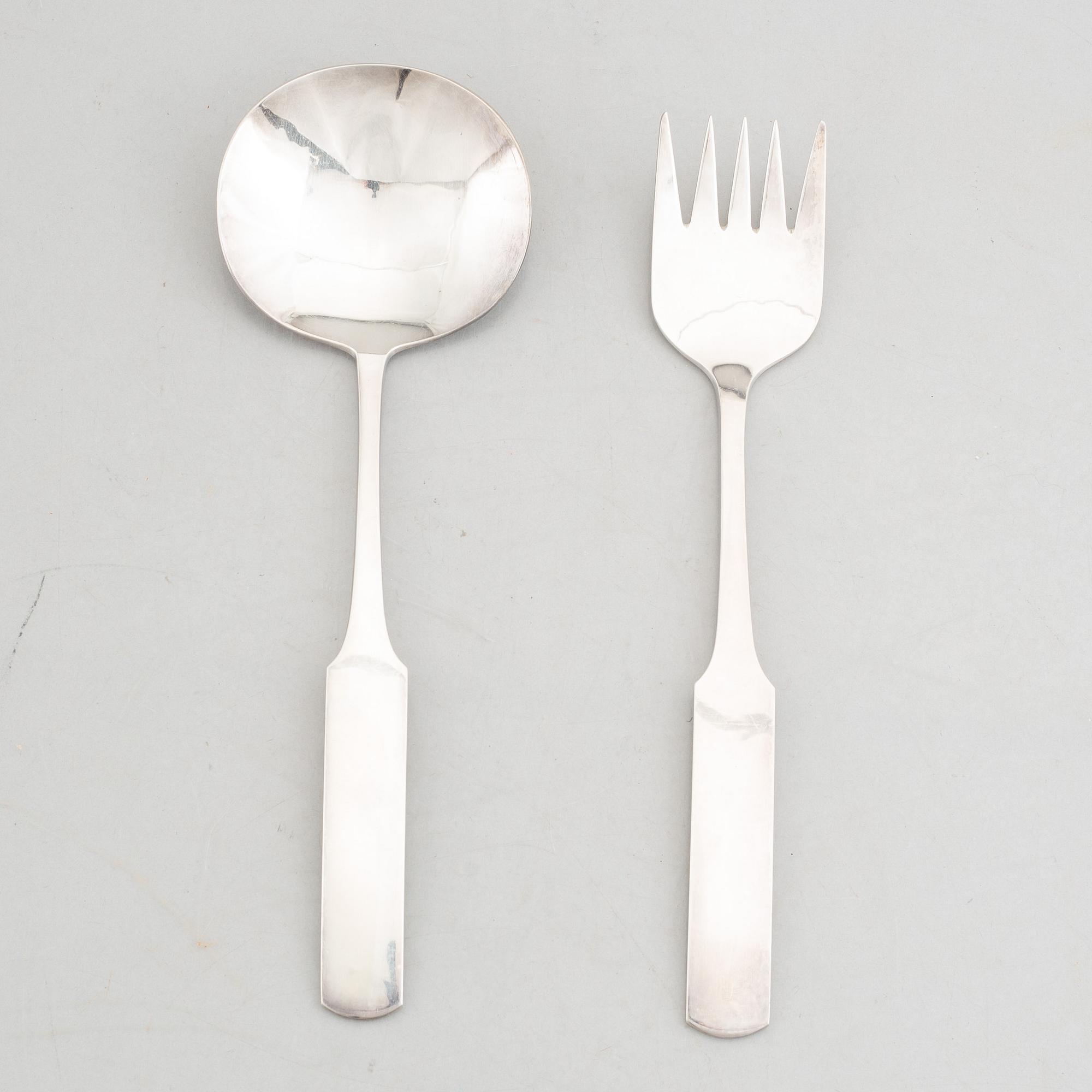 Anders Ericsson, salladsbestick, silver, Kristianstad 1969.