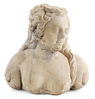 590. A Swedish Baroque 1630/40's sandstone bust.
