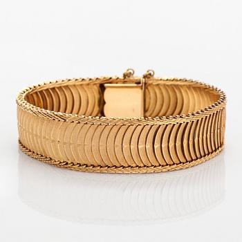 Armband, ca 17K guld. Utländska stämplar.