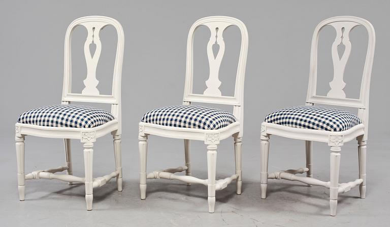 STOLAR, 3 st, gustaviansk stil, "Hallunda", IKEAs 1700-talsserie, sent 1900-tal.