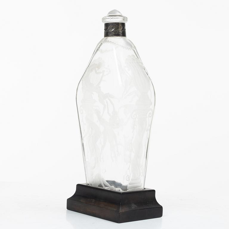 Simon Gate, a bottle with stopper, Orrefors.