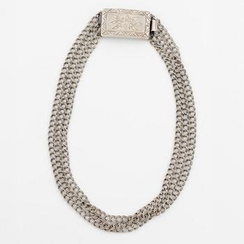 Collier, silver, folkdräktsmycke.