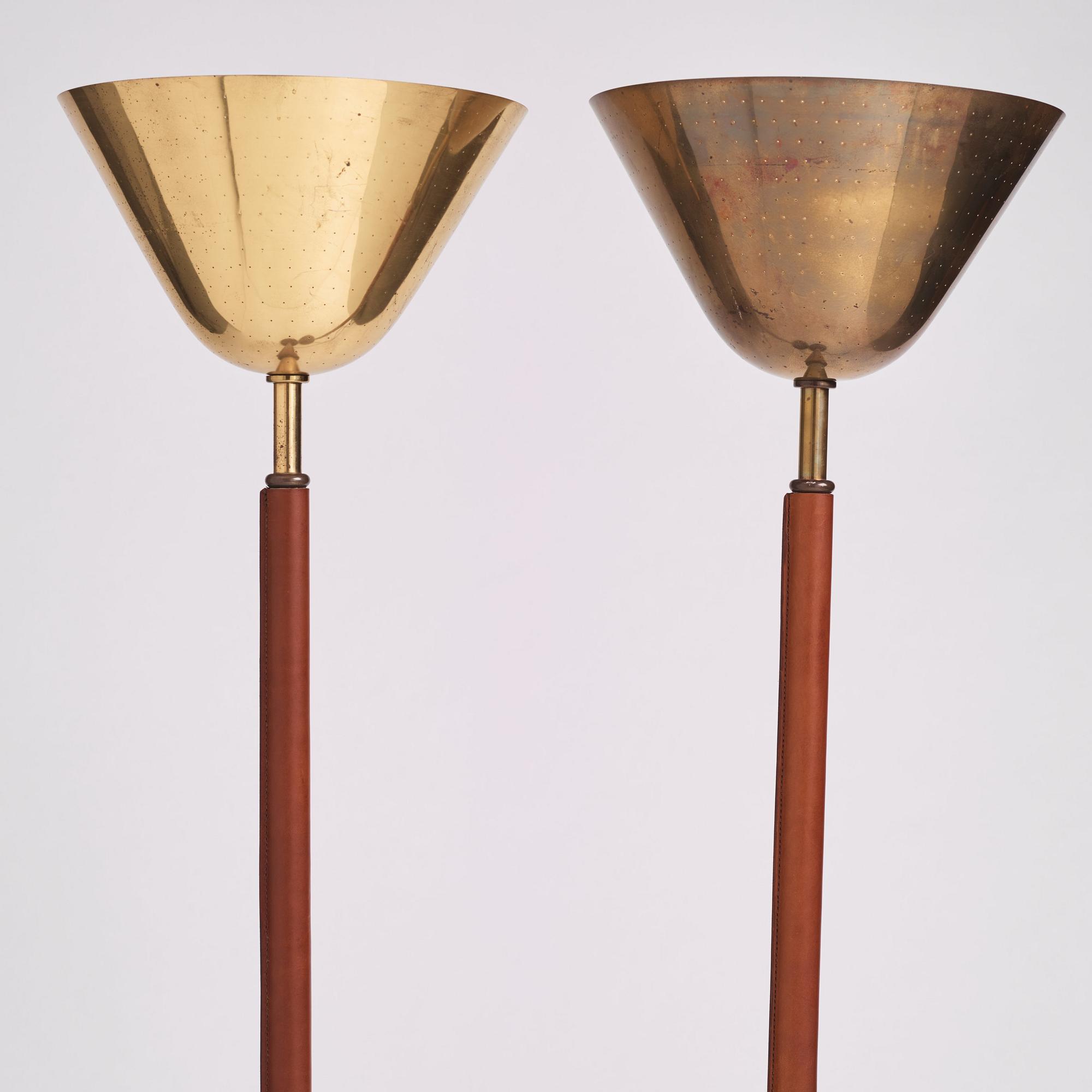 Carl-Axel Acking, a pair of floor lamps model "2646", Bröderna Malmströms Metallvarufabrik, Malmö 1940s-50s.