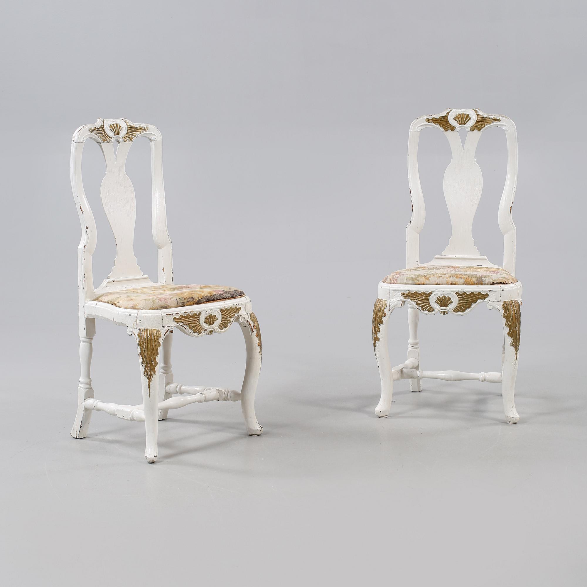 STOLAR, ett par, rokokostil, 1800-tal.