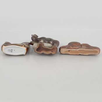 Lisa Larson, a set of six stoneware figurines from the series 'Noaks ark' Gustavsberg.