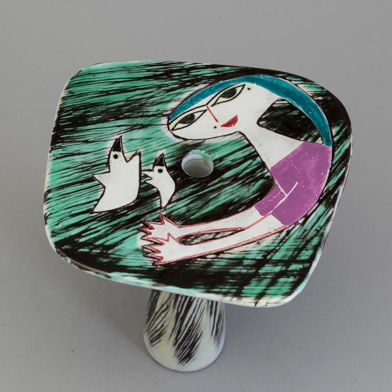 MARI SIMMULSON, ljusstake/skulptur, stengods, Upsala-Ekeby.