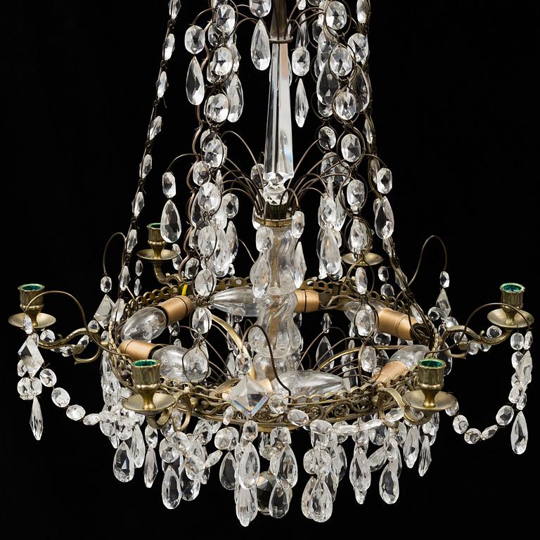 An empire style chandelier, mid 20th century.
