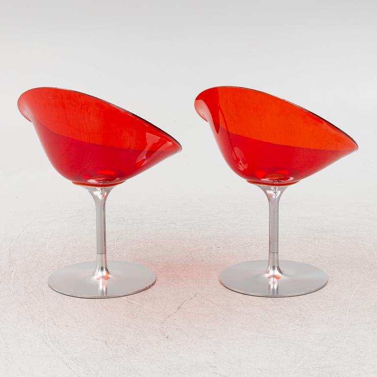 Philippe Starck, a pair of 'Eros' swiwel chairs, for Kartell.
