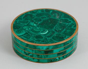 SKÅL, mässing och malakit, 1900-talets mitt.