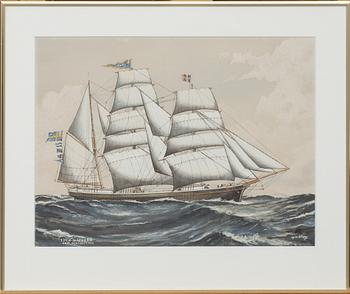 GUSTAF FREDRIKSSON, akvarell med täckvitt, signerad.