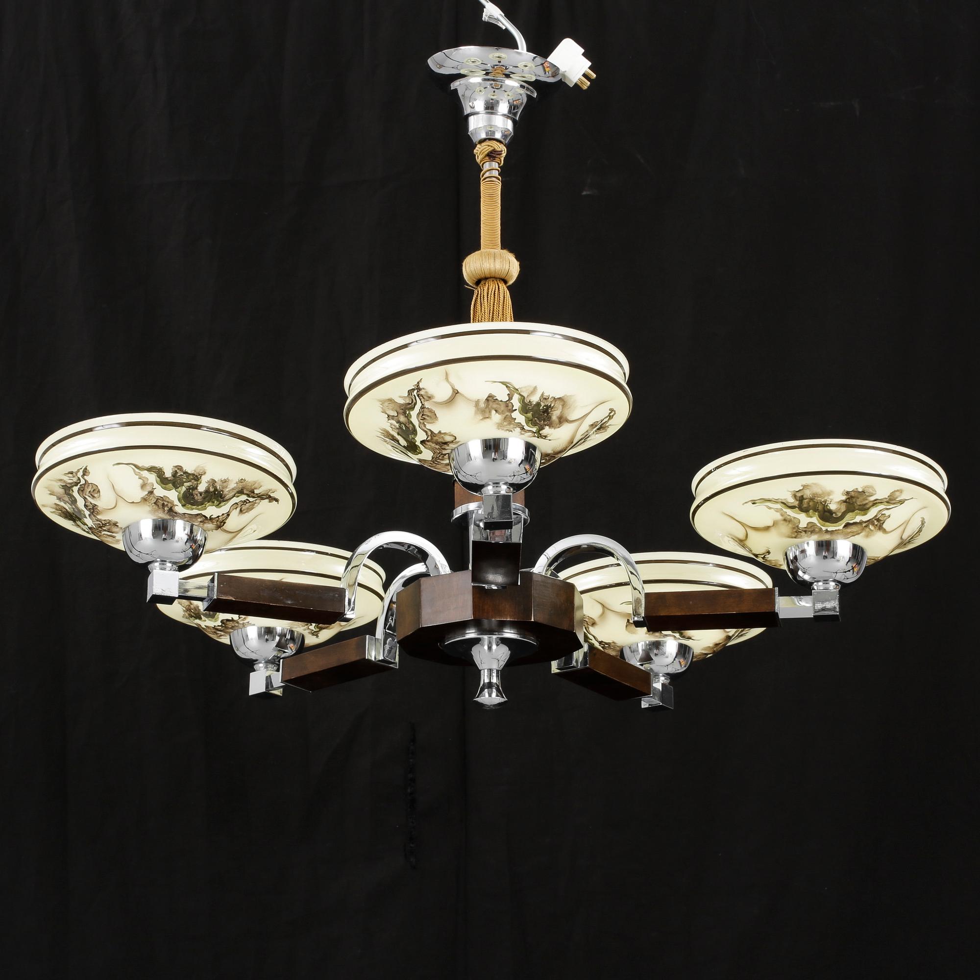 TAKLAMPA, art deco, 1930/40-tal. Höjd ca 55 cm.