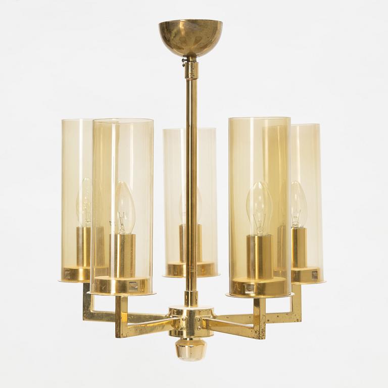 A brass cieling lamp, second half of the 20th century.